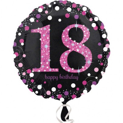 А 18" HB Sparkling Birthday 18 pink S55